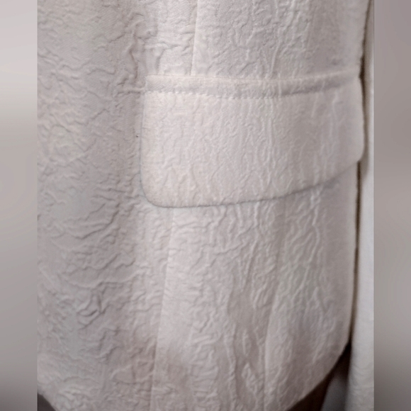 Black Tie white blazer ButtonUp jacket, textured pattern, spread collar, 16P - Picture 10 of 13